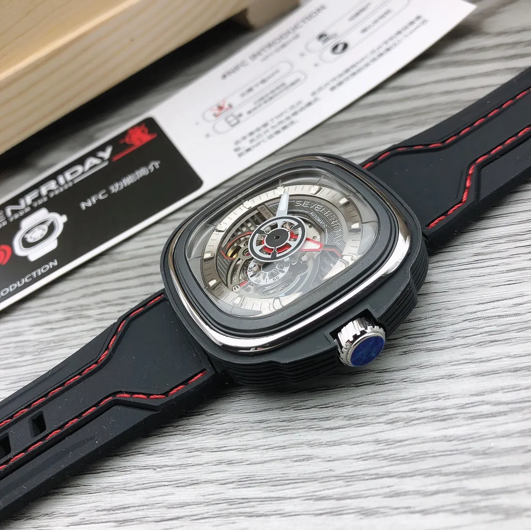 【Authentic Tmall】💰1640! Seven Friday sevenFridayAPPNFC verification! S-LFactory—sevenFriday Series—S3/01 🎮 High-end 316 stainless steel case size: 47mmx47mm. For high-end market quality, please pay attention to the workmanship details to truly be consistent with the counter products! S-L Factory's brand new Seven Friday independent style is born! 🎮Every watch is tested for waterproofing before shipment (with its unique case design, no manufacturer has dared to guarantee absolute waterproofing in the past few years!) S-F has done it! What is amazing is that it is consistent with the original version, and the chip of the watch can be verified by downloading the APP on a smartphone with NFC function. SJ Factory’s exquisite workmanship aside, its two major selling points are enough to make its customers excited! 🎮Sanjie exquisitely recommends men’s mechanical watches. SJ carefully creates ultra-realistic photo shoots for you.